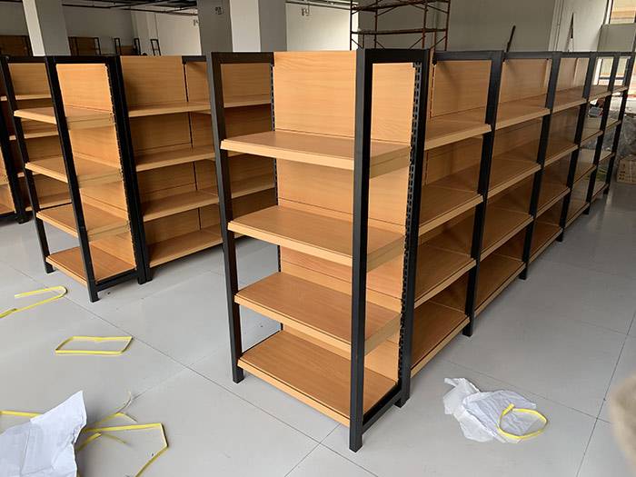 超市钢木货架加端头