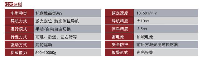 AGV运输车技术参数