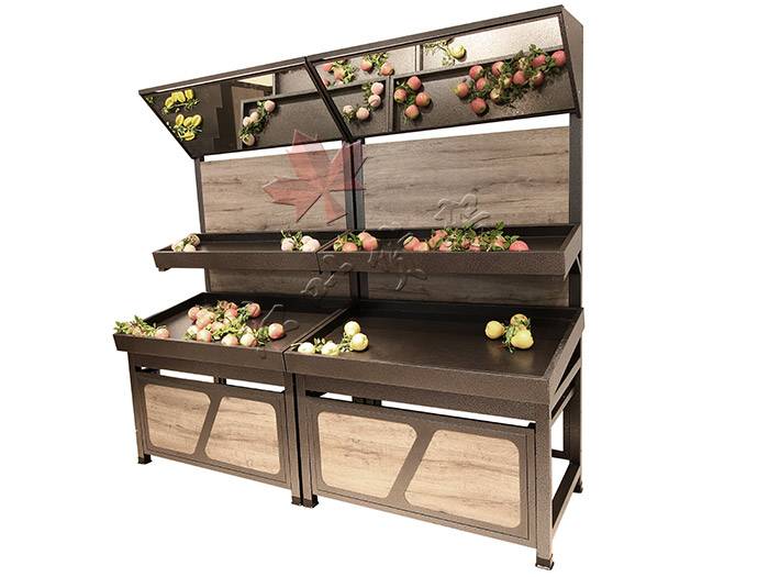 HY-永辉款复古双层蔬菜水果货架