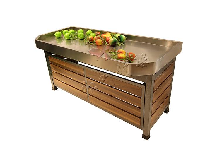 红叶永辉款不锈钢钢木果蔬架端头